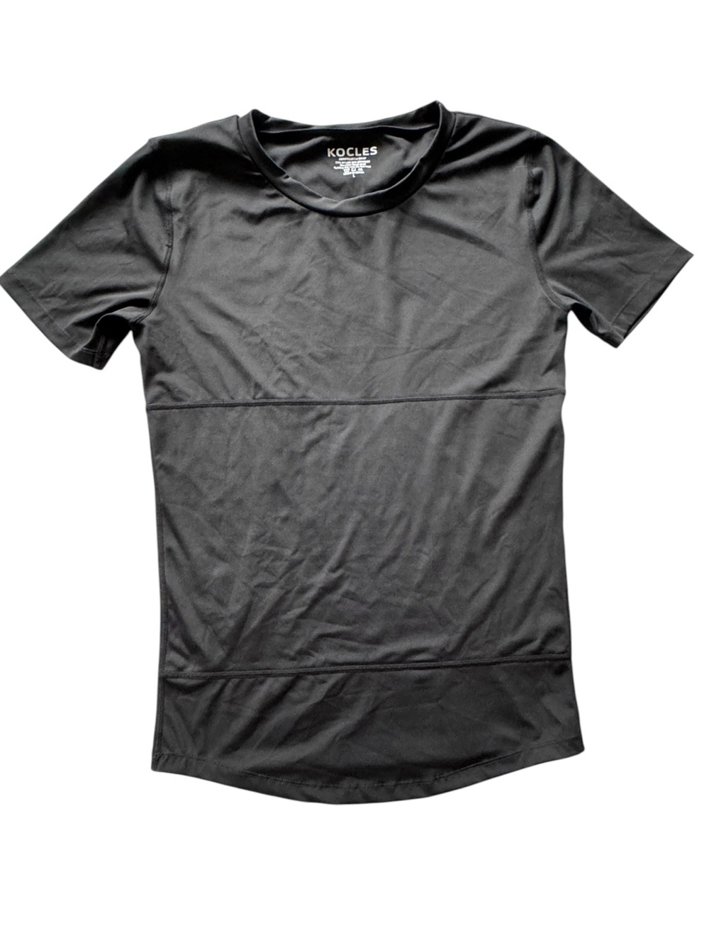 Kocles Black Compression Shirt Men’s L Athletic Workout Tee